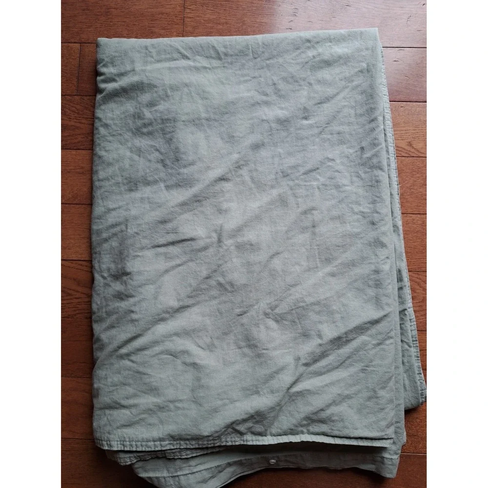Ikea Light Olive Green 100% Cotton Duvet Cover Twin Plastic Snaps Closure
